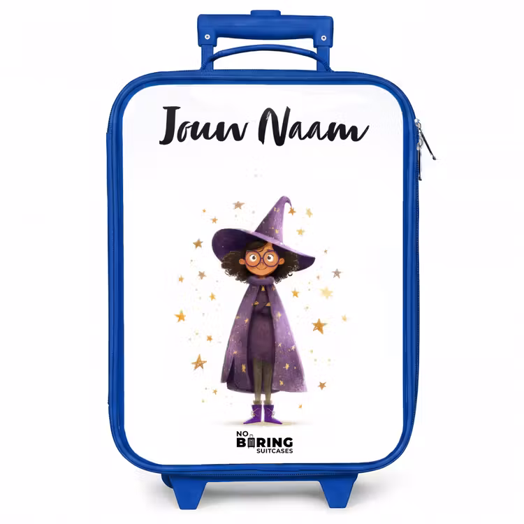 Kinderkoffer met naam - Blauw - De paarse tovenaarsmantel — 1