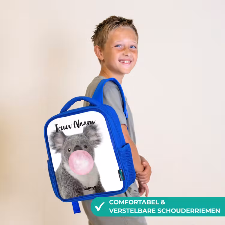 Kinderrugzak met naam - Blauw - Kauwgom koala — 4
