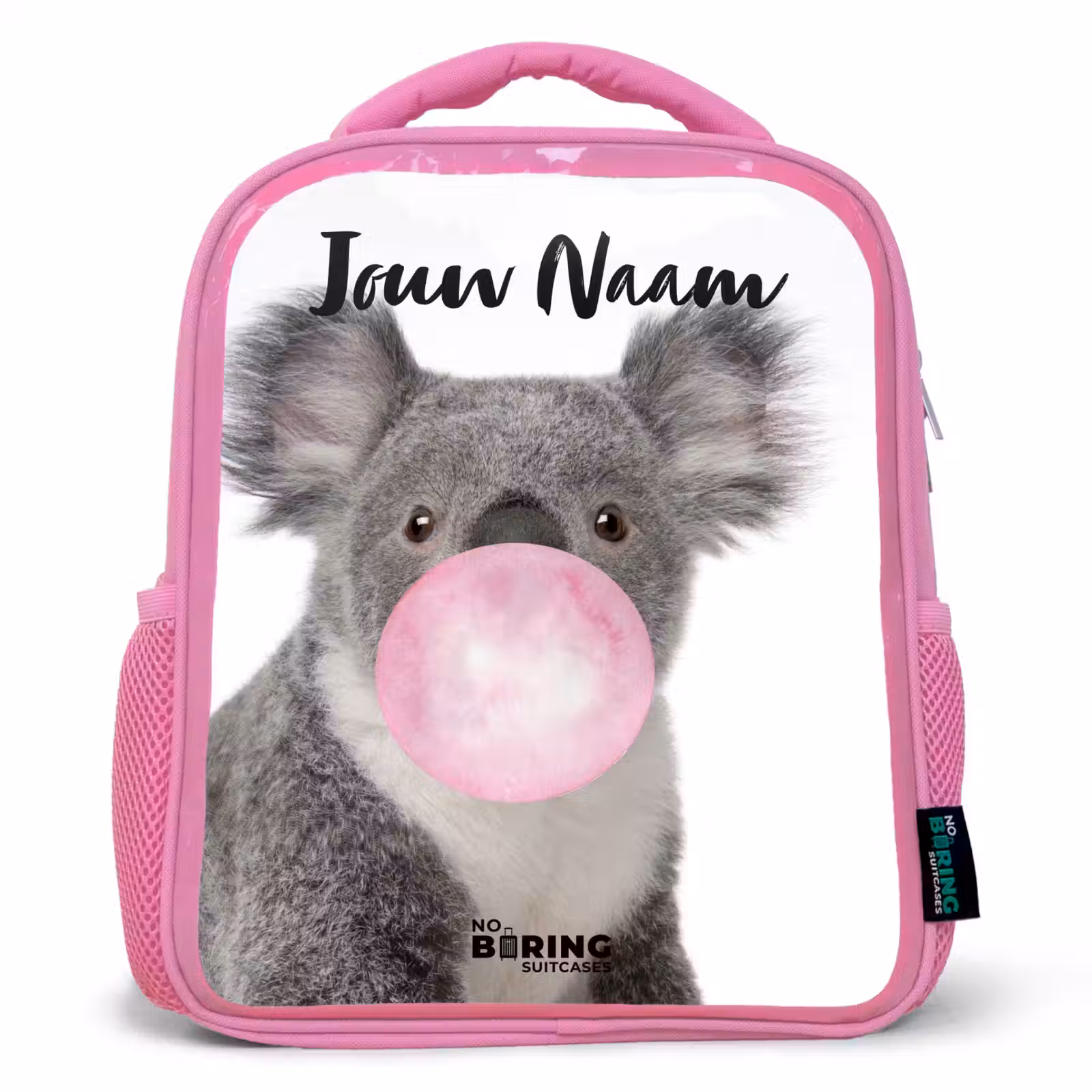 Kinderrugzak met naam - Roze - Kauwgom koala — 1