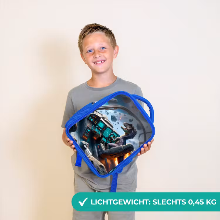 Kinderrugzak met naam - Blauw - Astrodino — 2