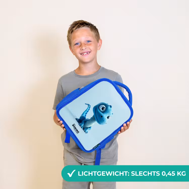 Kinderrugzak met naam - Blauw - Blije Bronto — 2