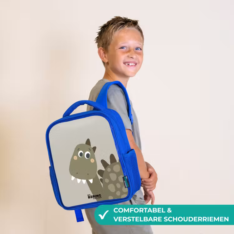 Kinderrugzak met naam - Blauw - Danny dino — 4
