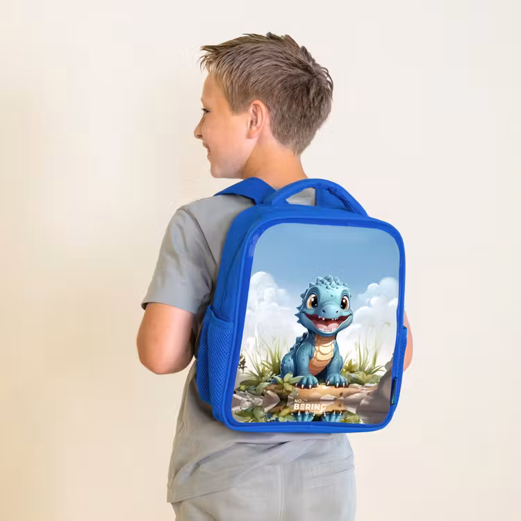 Kinderrugzak met naam - Blauw - Darius Dino — 3