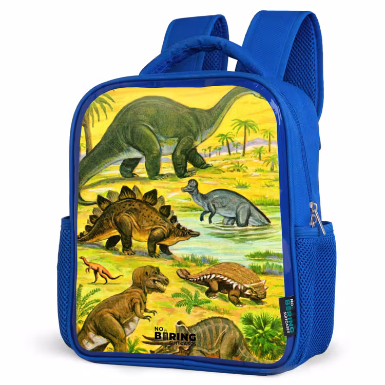 Kinderrugzak met naam - Blauw - Dinosaurus in Dinosaurusland — 9