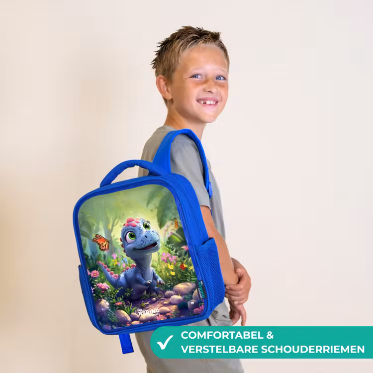 Kinderrugzak met naam - Blauw - Donny Dino β 4