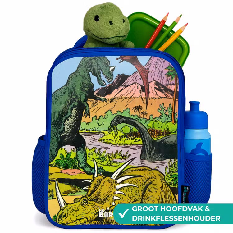 Kinderrugzak met naam - Blauw - Feest in Dinosaurusland — 5