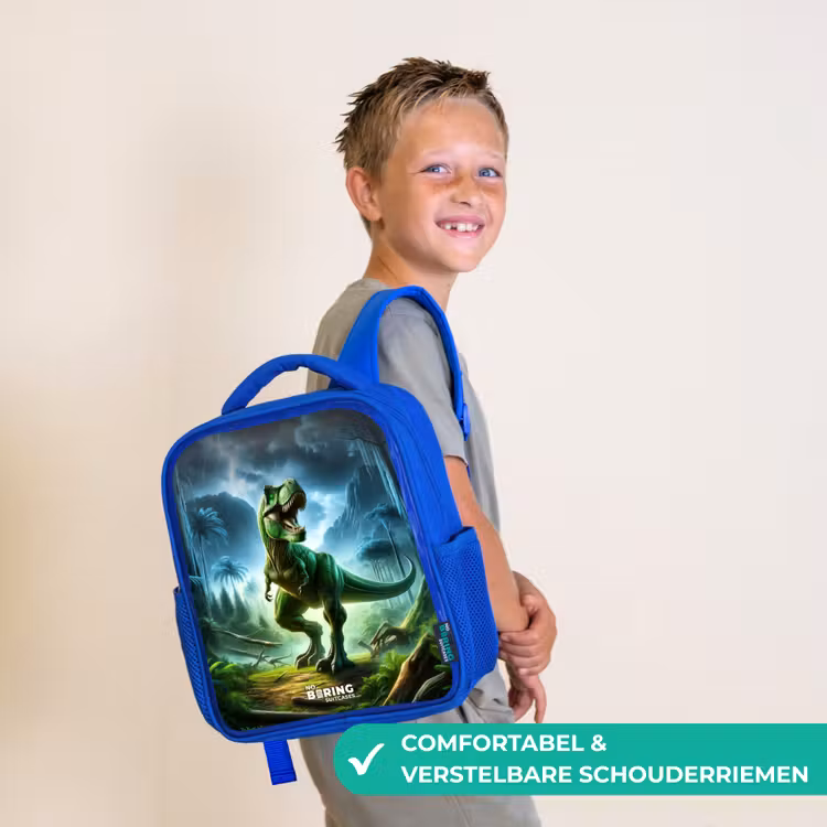 Kinderrugzak met naam - Blauw - Junglosaurus — 4