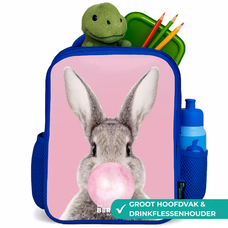 Kinderrugzak met naam - Blauw - Kauwend knaagje — 5