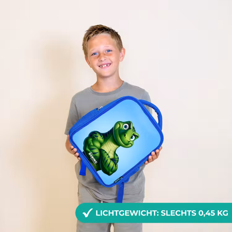 Kinderrugzak met naam - Blauw - Spierbundelsaurus — 2