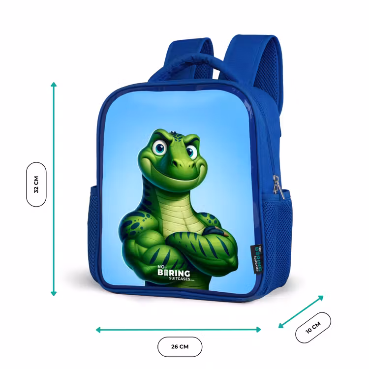 Kinderrugzak met naam - Blauw - Spierbundelsaurus — 6