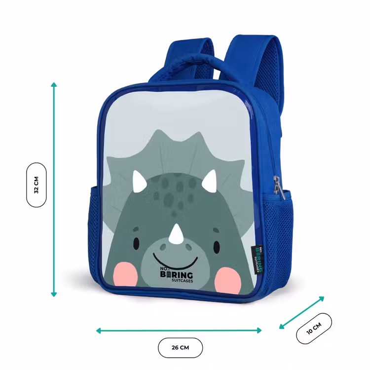 Kinderrugzak met naam - Blauw - Tigo triceratops — 6