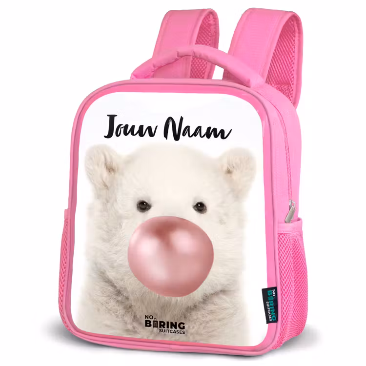 Kinderrugzak met naam - Roze - Bubblegum beer — 6