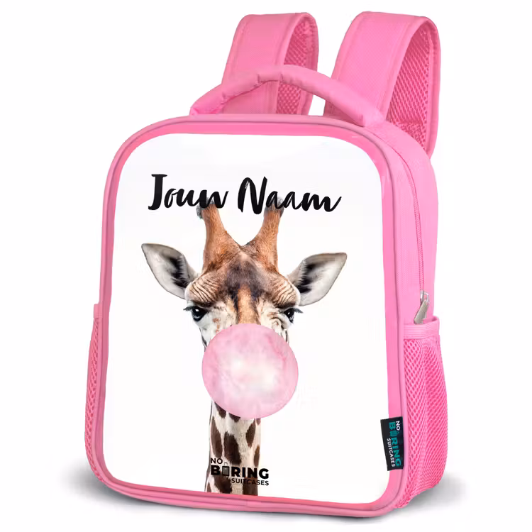 Kinderrugzak met naam - Roze - Kauwende Kobus — 6