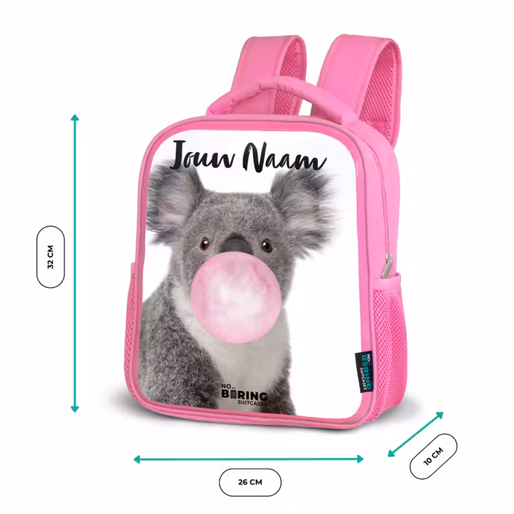 Kinderrugzak met naam - Roze - Kauwgom koala — 3