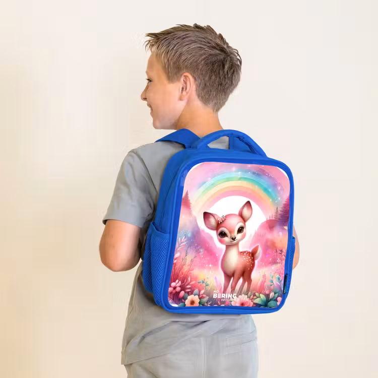 Kinderrugzak - Blauw - Roze reebokje — 3