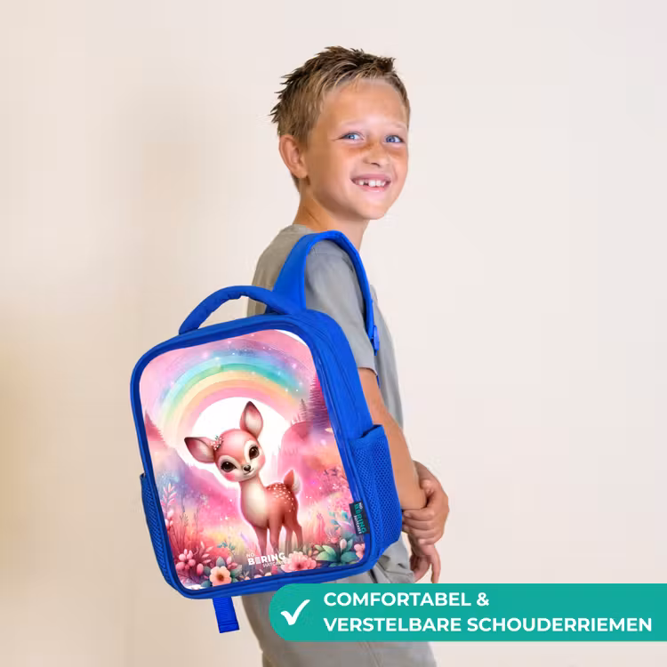 Kinderrugzak - Blauw - Roze reebokje — 4