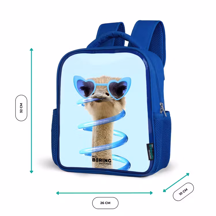 Kinderrugzak met naam - Blauw - Sierk Struisvogel Blauw — 6