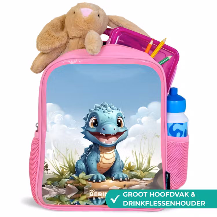 Kinderrugzak met naam - Roze - Darius Dino — 2