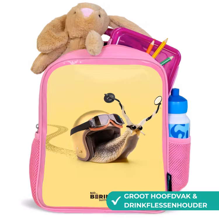 Kinderrugzak met naam - Roze - Escar-Go - Geel — 2