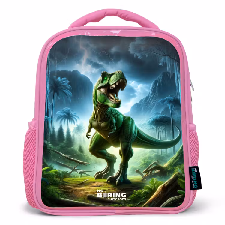 Kinderrugzak met naam - Roze - Junglosaurus — 1
