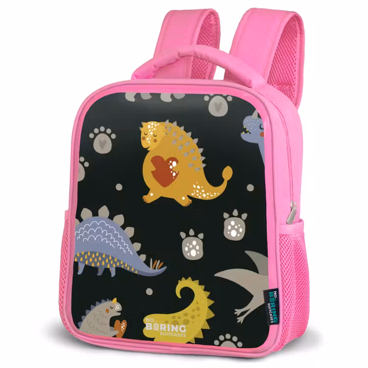 Kinderrugzak met naam - Roze - Liefdevolle dinosaurus — 6