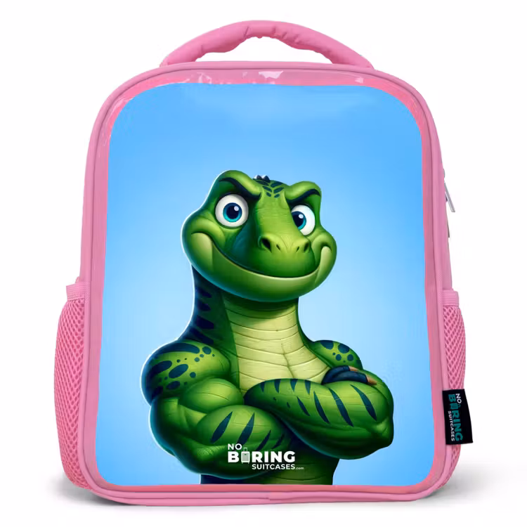 Kinderrugzak met naam - Roze - Spierbundelsaurus — 1