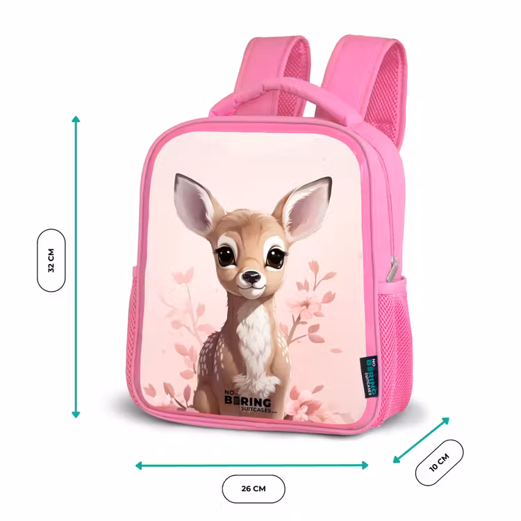 Kinderrugzak met naam - Roze - Hedwig hertje — 3