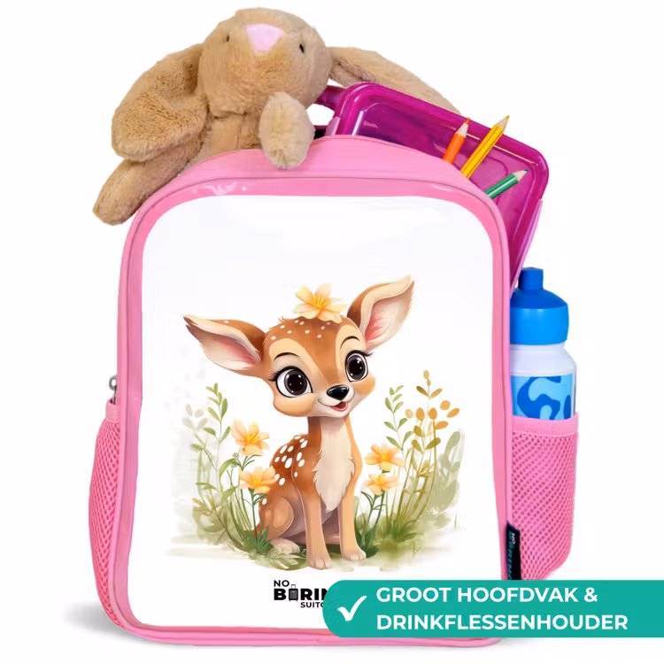 Kinderrugzak met naam - Roze - Tilly tuinhertje — 2