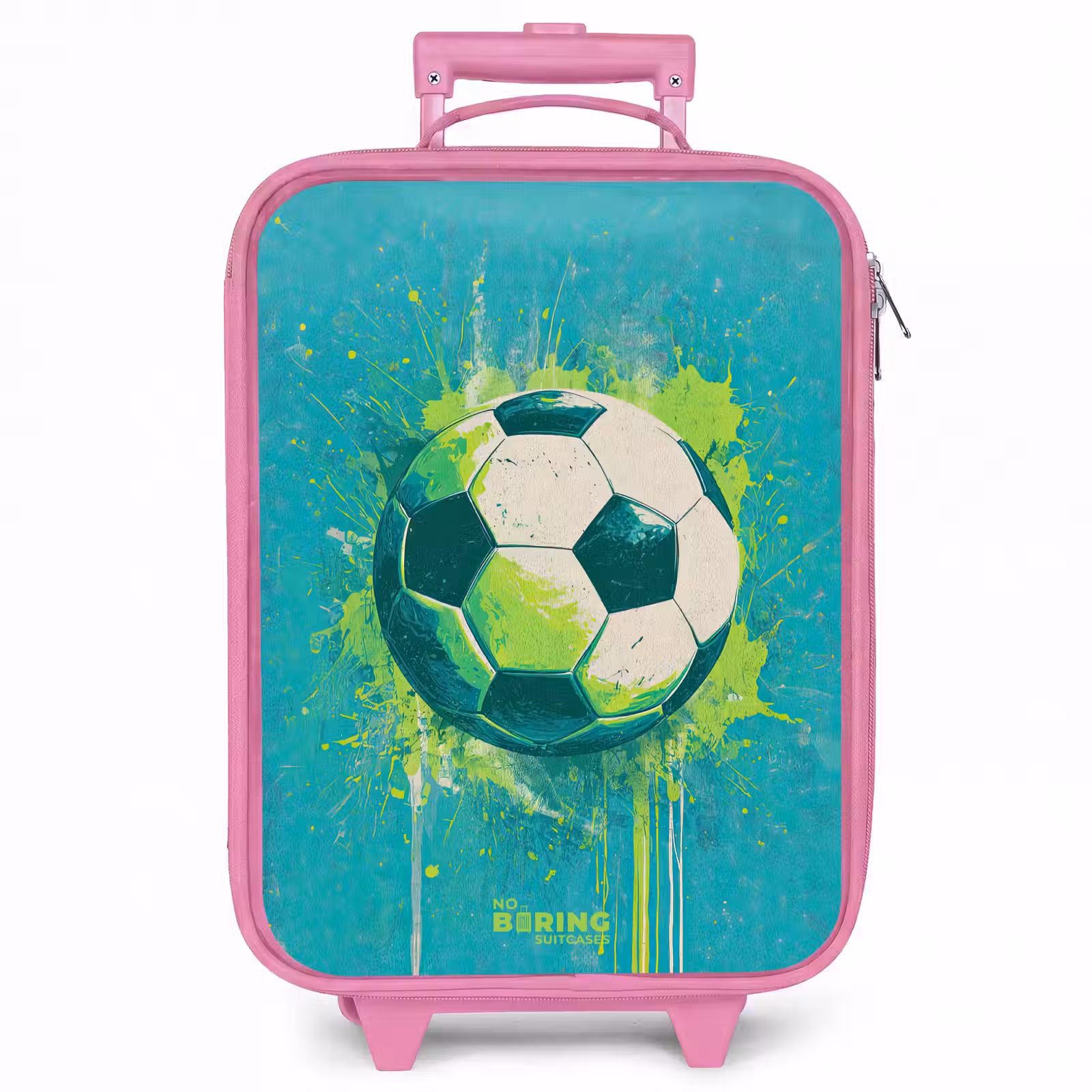 Kinderkoffer - Roze - Voetbal - Verfspatten - Groen - Blauw — 1
