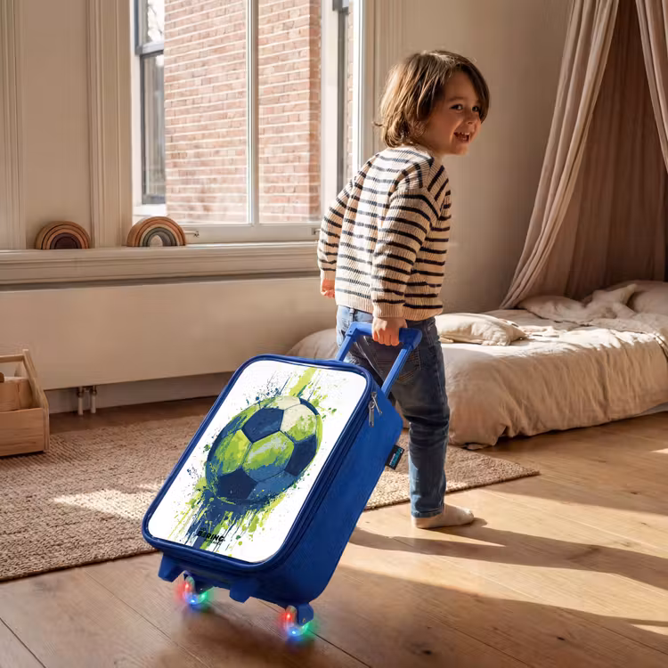 Kinderkoffer - Blauw - Voetbal - Verf - Groen - Blauw — 3