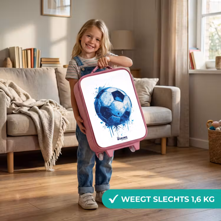Kinderkoffer - Roze - Voetbal - Inktspatten - Blauw - Bal — 2