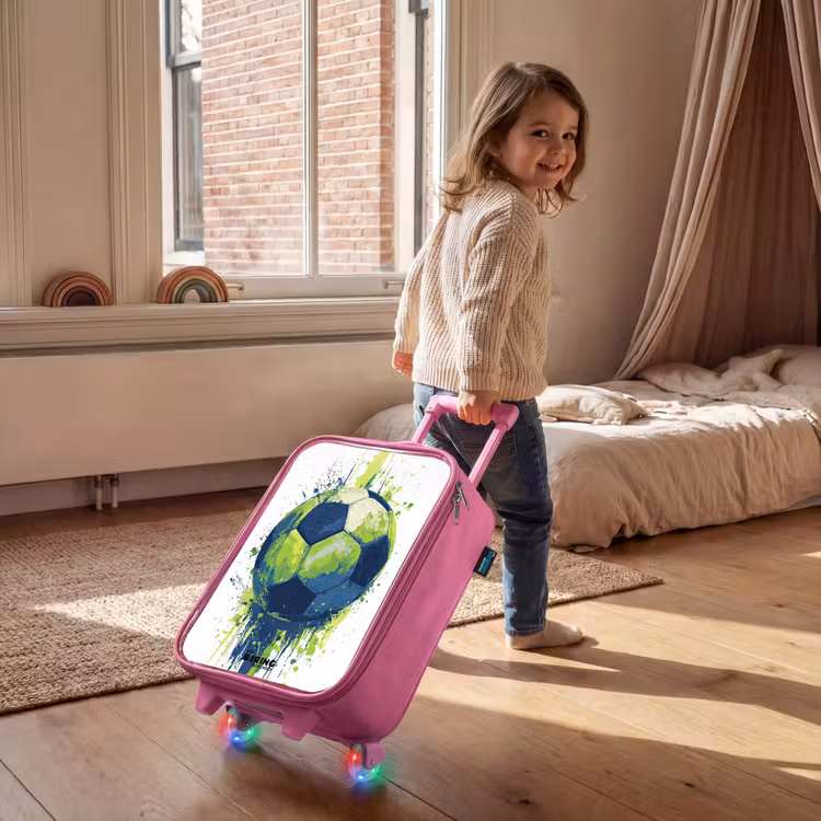 Kinderkoffer - Roze - Voetbal - Verf - Groen - Blauw — 3