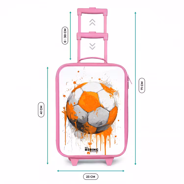Kinderkoffer - Roze - Voetbal - Verf - Oranje — 6