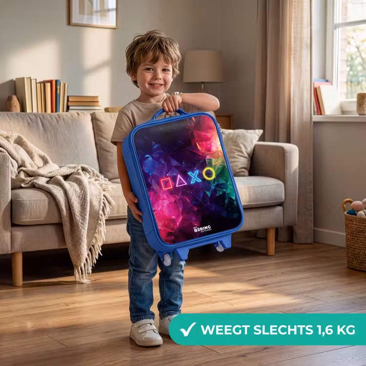 Kinderkoffer - Blauw - Controller - Symbolen - Neon — 2