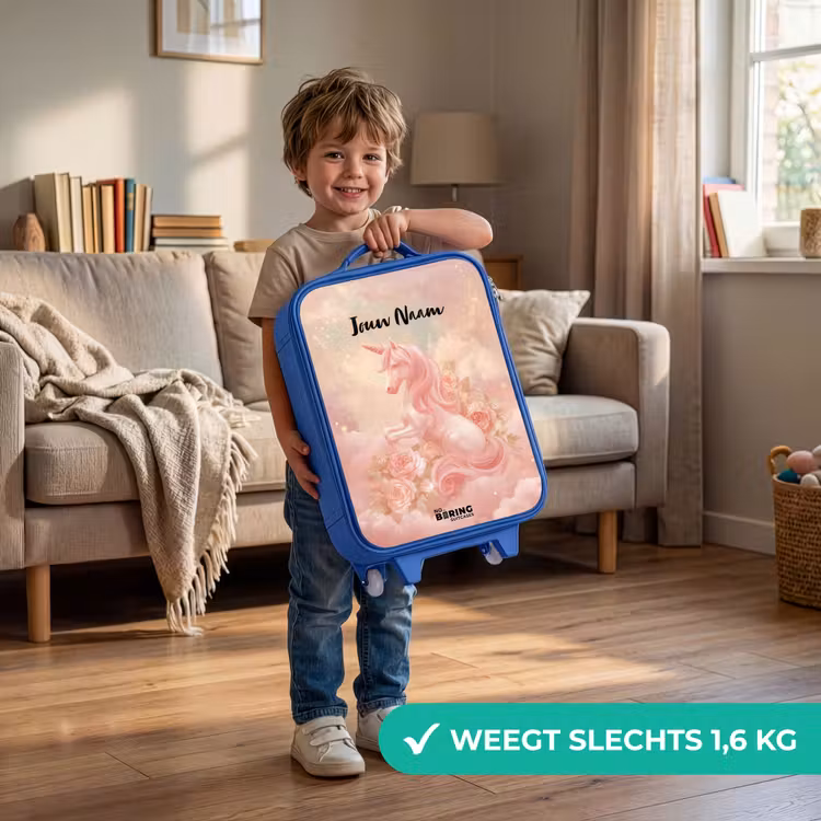 Kinderkoffer - Blauw - Eenhoorn - Wolken - Roze — 2