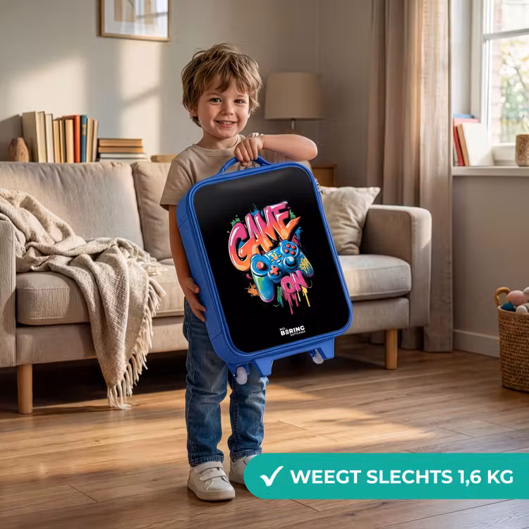 Kinderkoffer - Blauw - Game - Controller - Graffiti - Neon — 2