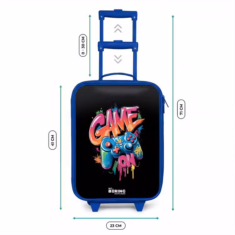 Kinderkoffer - Blauw - Game - Controller - Graffiti - Neon — 6