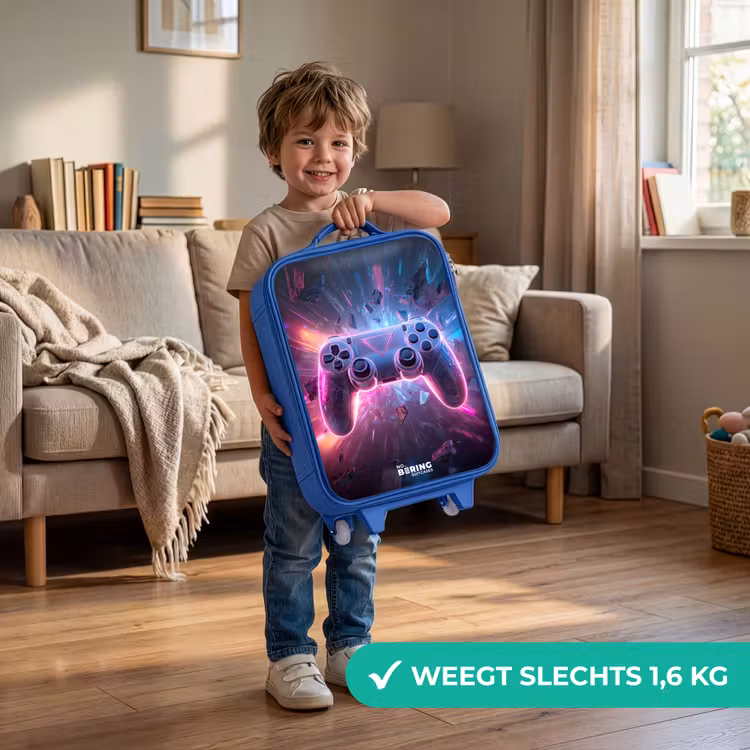 Kinderkoffer - Blauw - Game - Controller - Neon — 2