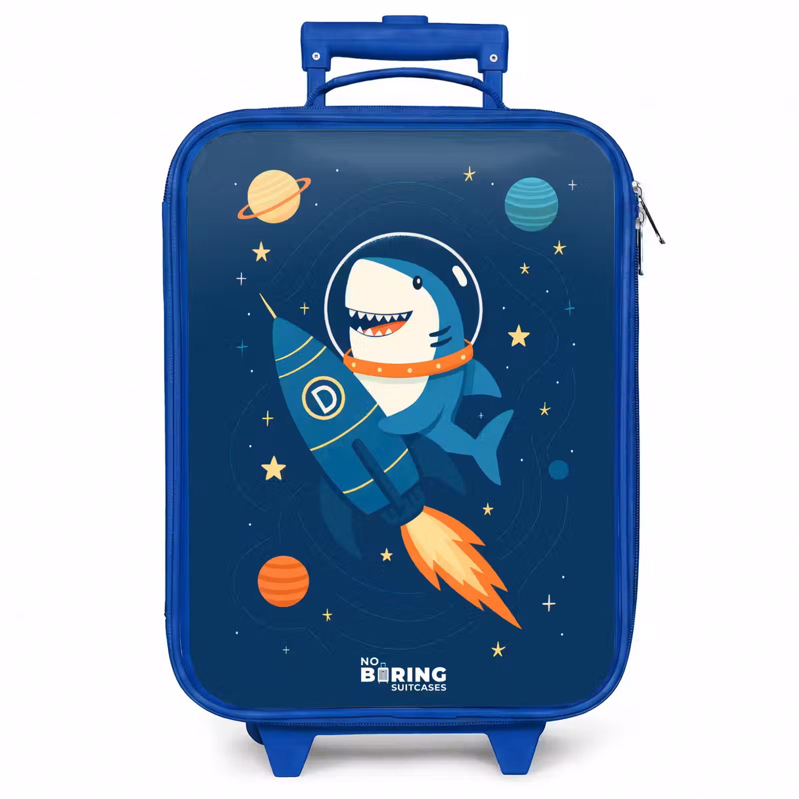 Kinderkoffer - Blauw - Dier - Ruimte - Planeet - Raket — 1