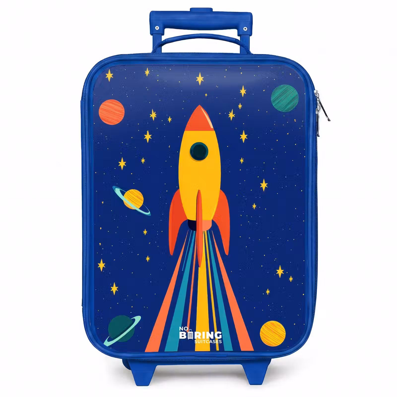Kinderkoffer - Blauw - Raket - Sterren - Planeet - Ruimte — 1