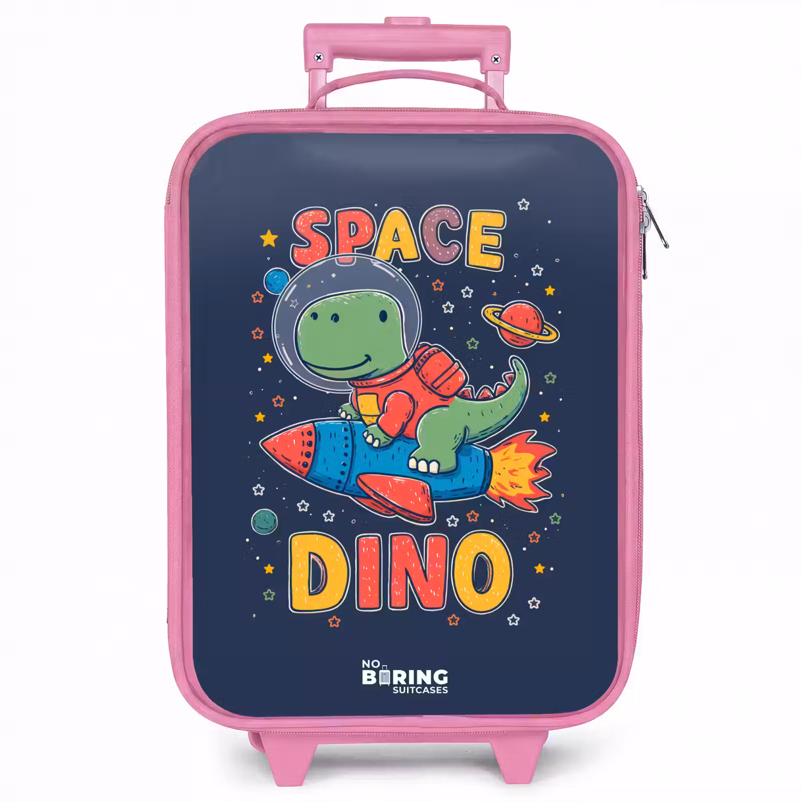 Kinderkoffer - Roze - Dino - Groen - Raket - Sterren — 1