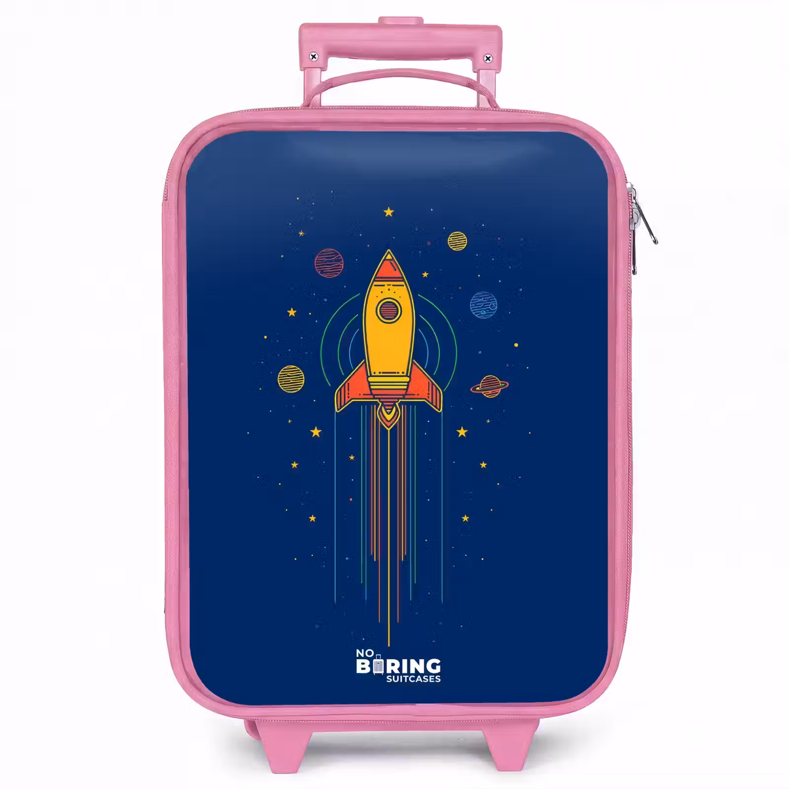 Kinderkoffer - Roze - Raket - Planeten - Sterren — 1