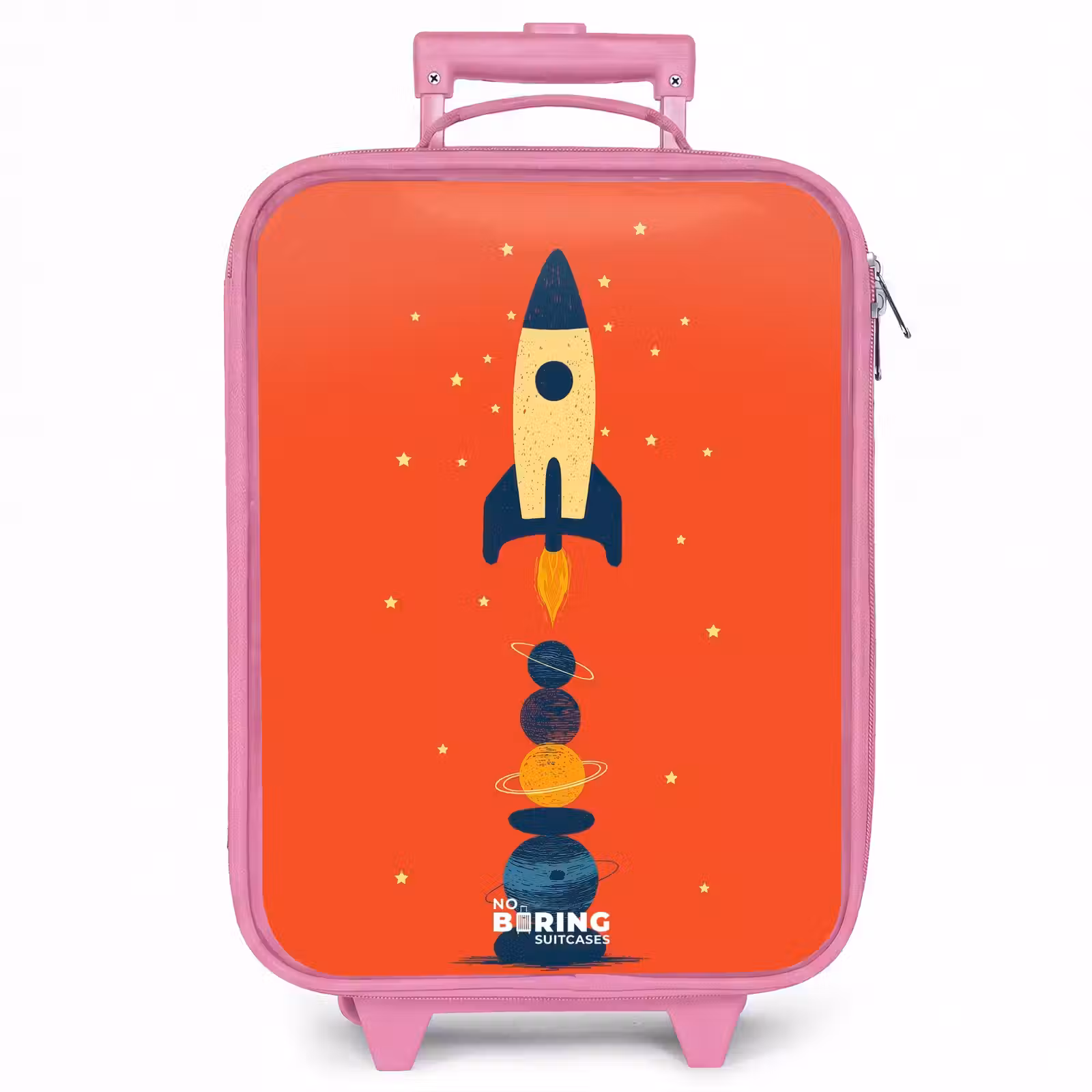 Kinderkoffer - Roze - Raket - Sterren - Planeten — 1