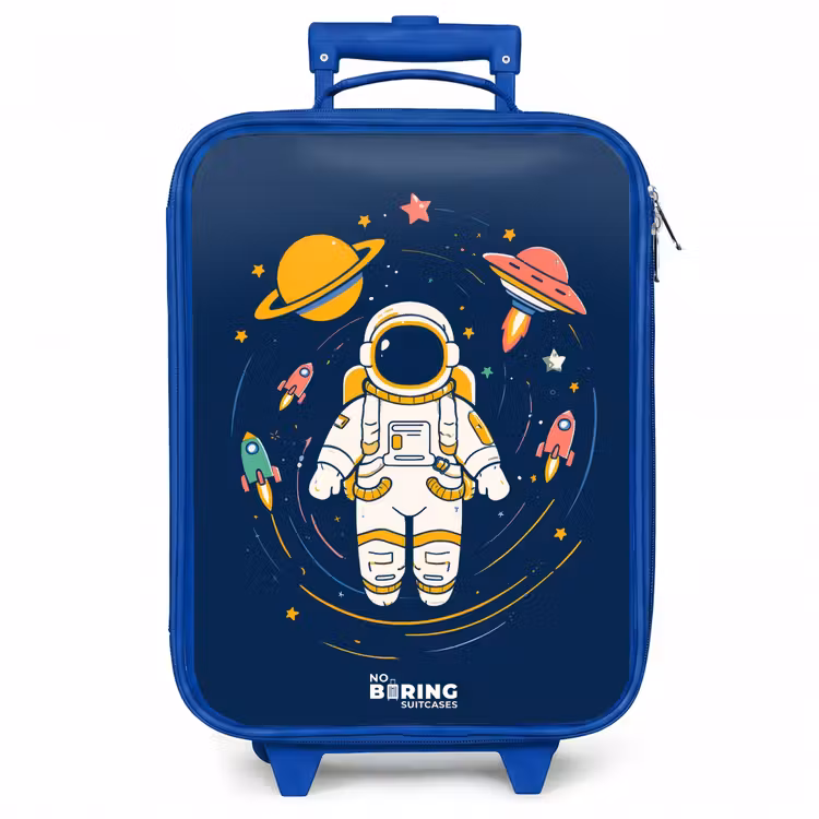 Kinderkoffer - Blauw - Astronaut - Planeet - Sterren - Raket — 1