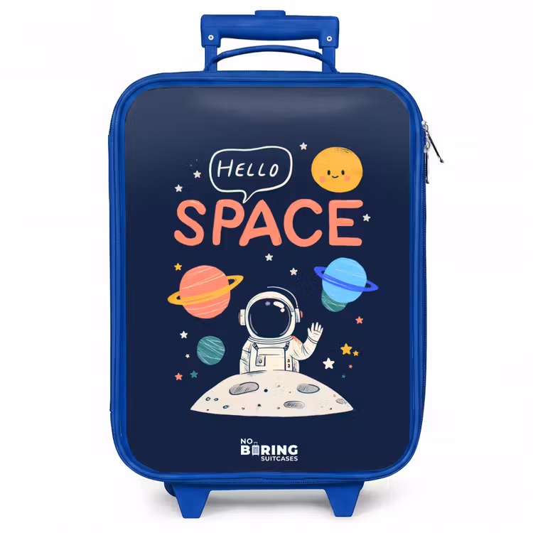 Kinderkoffer - Blauw - Astronaut - Quote - Planeten - Sterren — 1