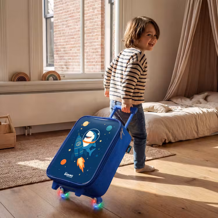 Kinderkoffer - Blauw - Dier - Ruimte - Planeet - Raket — 3