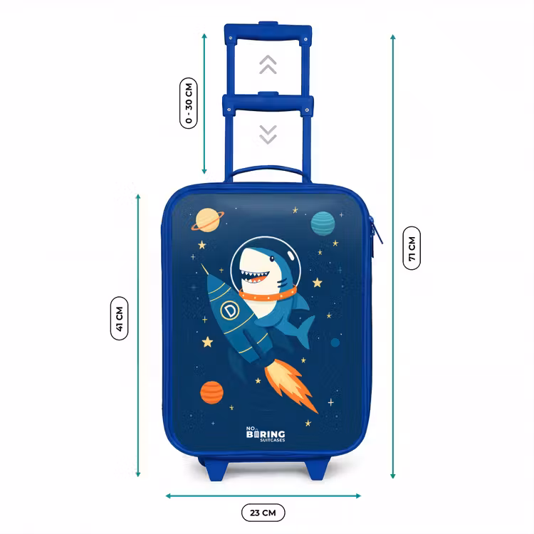 Kinderkoffer - Blauw - Dier - Ruimte - Planeet - Raket — 6