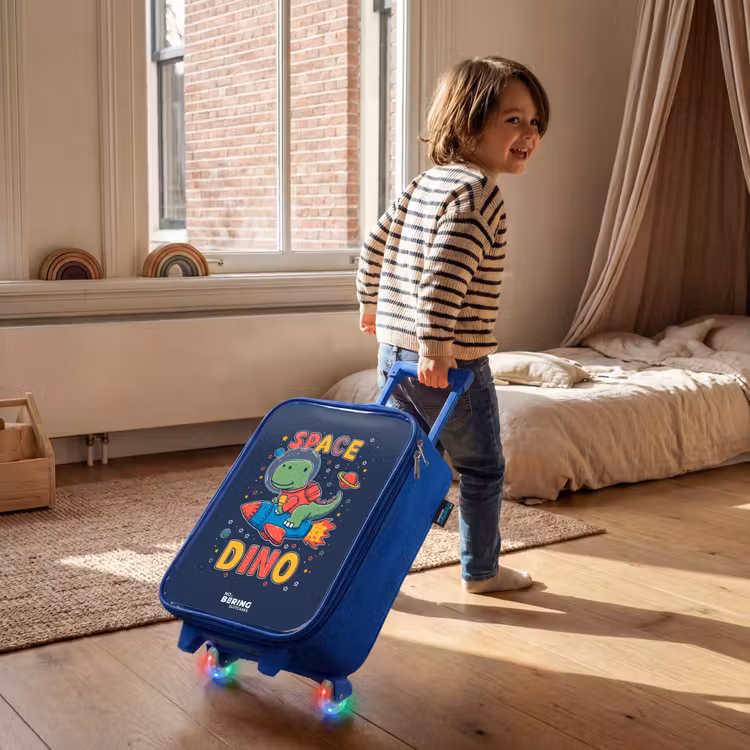 Kinderkoffer - Blauw - Dino - Groen - Raket - Sterren — 3
