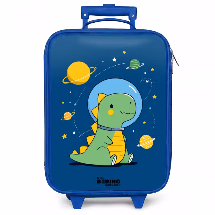 Kinderkoffer - Blauw - Dino - Planeet - Ster - Blauw — 1