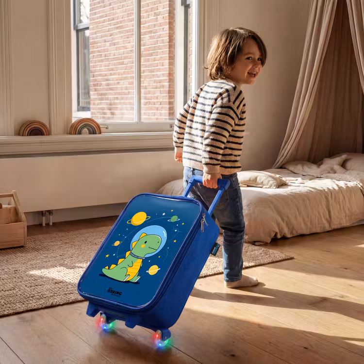 Kinderkoffer - Blauw - Dino - Planeet - Ster - Blauw — 3